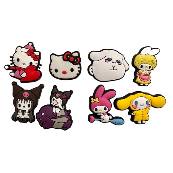 Set of 8 Sanrio Hello Kitty themed Shoe Charms for your Crocs - Picture 1 of 4